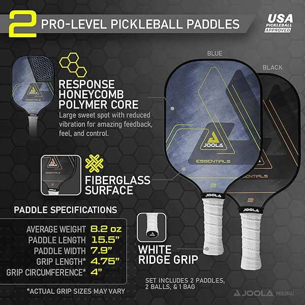 JOOLA Pickleball Paddles & Sets - Includes 2 Rackets, 2–4 Balls, and Storage Carry Bag - USAP Approved - Image 4