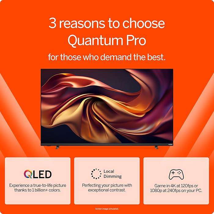 VIZIO 50-inch Quantum Pro 4K 120Hz QLED HDR10+ Smart TV with Dolby Vision, Active Full Array, 240Hz @ 1080p PC Gaming, WiFi 6E, Apple AirPlay, Chromecast Built-in, M50QXM-K01, 2023 Model - Image 4