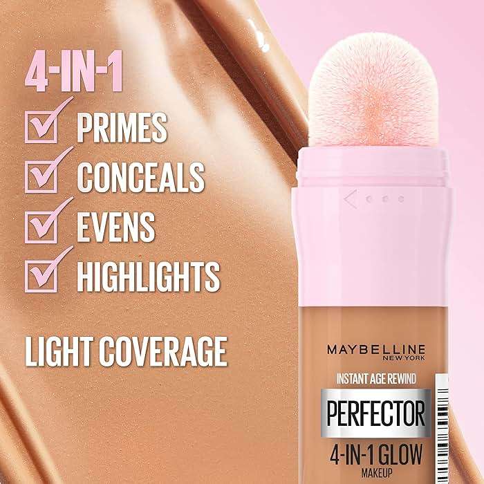 Maybelline New York Instant Age Rewind Instant Perfector 4-In-1 Glow Makeup, Light/Medium - Image 5
