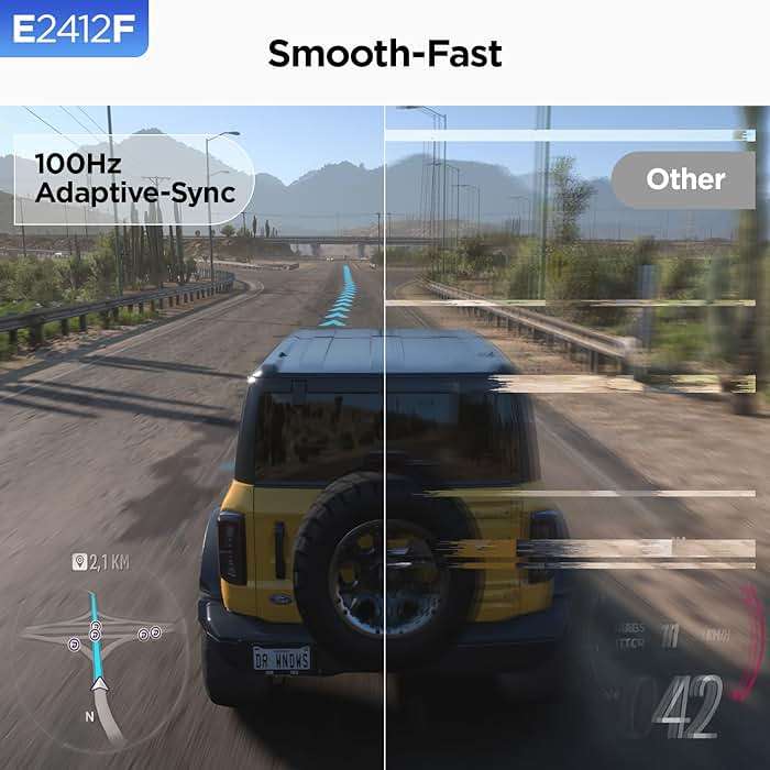 KOORUI 24-inch Computer Monitor Full HD 1920 x 1080p 100Hz VA Display 4000:1 Contrast Ratio with HDMI VGA, TÜV Rheinland Certified, 100 x 100 mm VESA Mountable, Ultra-Slim Design, Tilt, Black, E2412F - Image 3