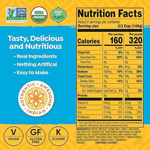 Tasty Bite Organic Chickpea Coconut and Turmeric Curry, Ready to Eat, Microwavable Entrée, Vegan, 10 Ounce (Pack of 6) - Image 2