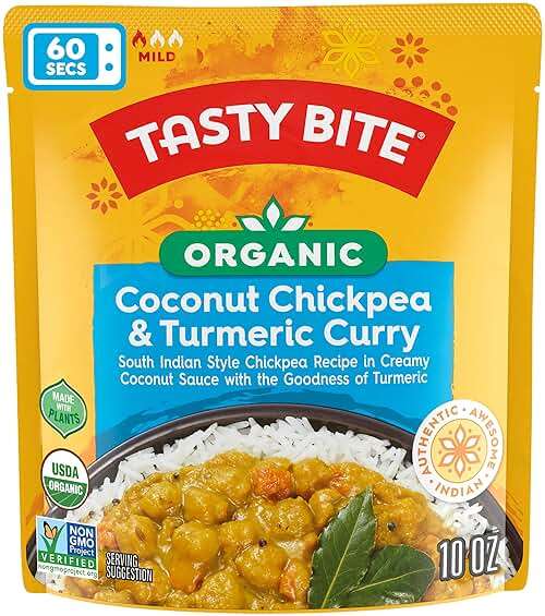 Tasty Bite Organic Chickpea Coconut and Turmeric Curry, Ready to Eat, Microwavable Entrée, Vegan, 10 Ounce (Pack of 6) - Image 4
