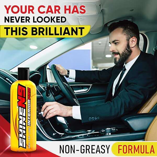 ShineN9 New Car Look Interior Pro – Professional Interior Auto Detailer and Protectant for Leather, Vinyl, Rubber, Plastic and More – Conditions and Restores – Includes 300 GSM Microfiber Applicator - Image 2