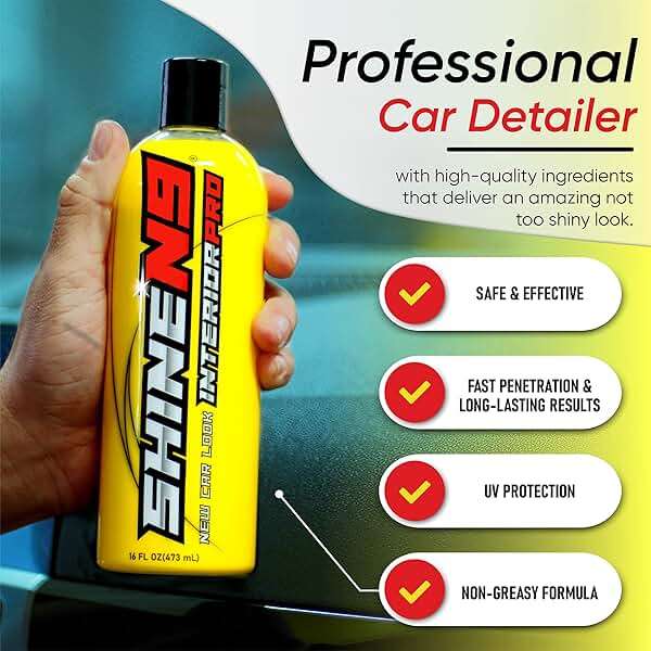 ShineN9 New Car Look Interior Pro – Professional Interior Auto Detailer and Protectant for Leather, Vinyl, Rubber, Plastic and More – Conditions and Restores – Includes 300 GSM Microfiber Applicator - Image 5