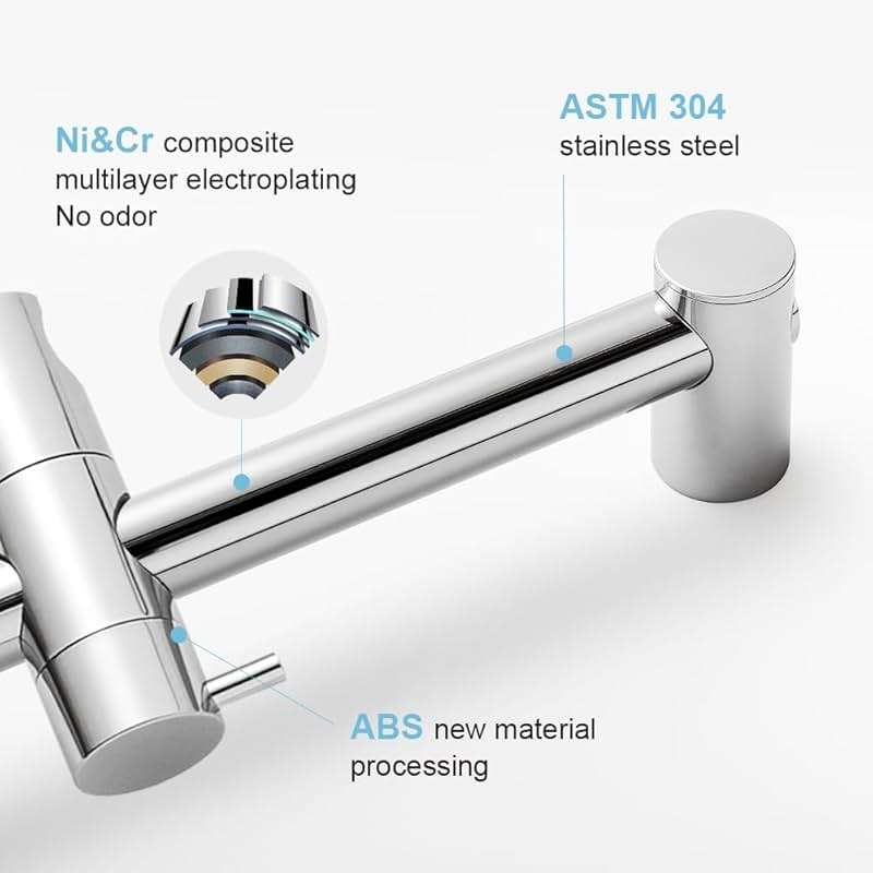 OFFO Shower Slide Bar 28 in Adjustable Installation Distance 19-27 in with 360° Adjustable Handheld Shower Head Holder for Bathroom, Screw Wall Mounted, Chrome Finish - Image 6