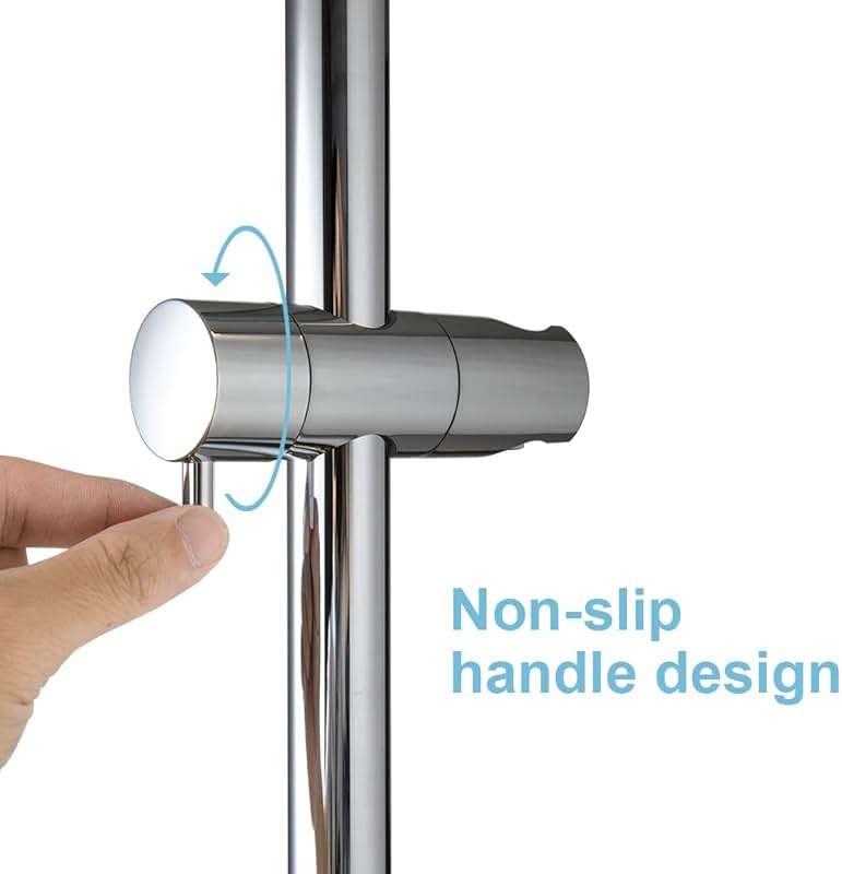 OFFO Shower Slide Bar 28 in Adjustable Installation Distance 19-27 in with 360° Adjustable Handheld Shower Head Holder for Bathroom, Screw Wall Mounted, Chrome Finish - Image 8