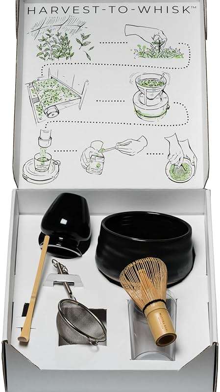 Dr. Weil Matcha Kari - Lite Matcha Tea Set - Black - Whisk with Holder, Scoop, Sifter, and Ceramic Bowl - Image 3