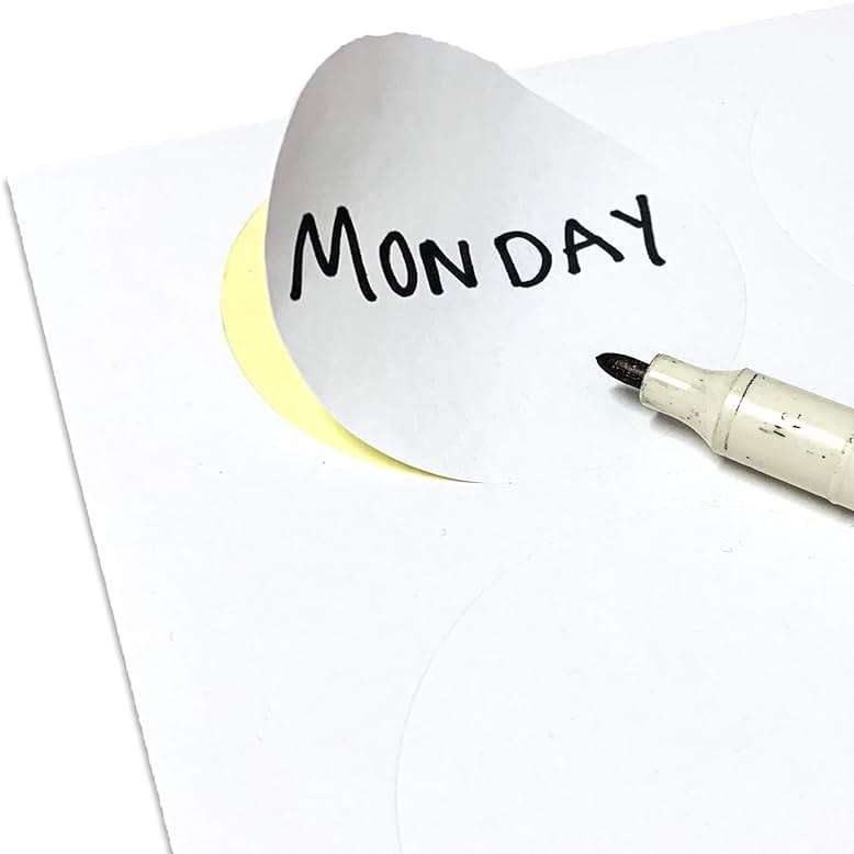 1.5" Round Matte White Sticker Label, Laser/Inkjet Printing - Letter Size, 200 Sheets - Image 6