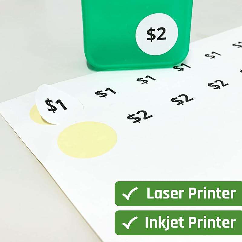 1.5" Round Matte White Sticker Label, Laser/Inkjet Printing - Letter Size, 200 Sheets - Image 8