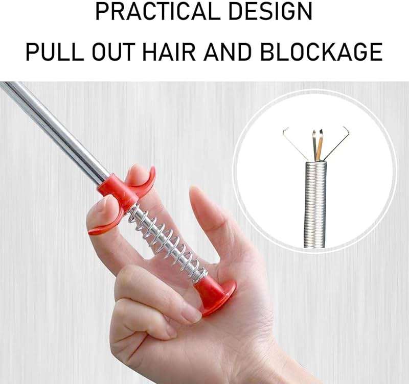 Drain Hair Remover(6pcs), Drain Snake Clog Remover(1pcs) ＆ Cleaning Brushes(2pcs) Tool Set For Toilet, Kitchen Sink, Bathroom Tub, Sewer, (6+2+1) - Image 5