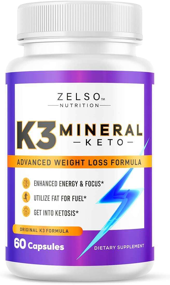 ZELSO K3 Mineral Weight Loss Pills for Women and Men, K3 Mineral Pills - K3 Salt Mineral, Vitamin + K3 Capsules Supplement for Keto Weight Loss - 1 Month Supply - Image 1