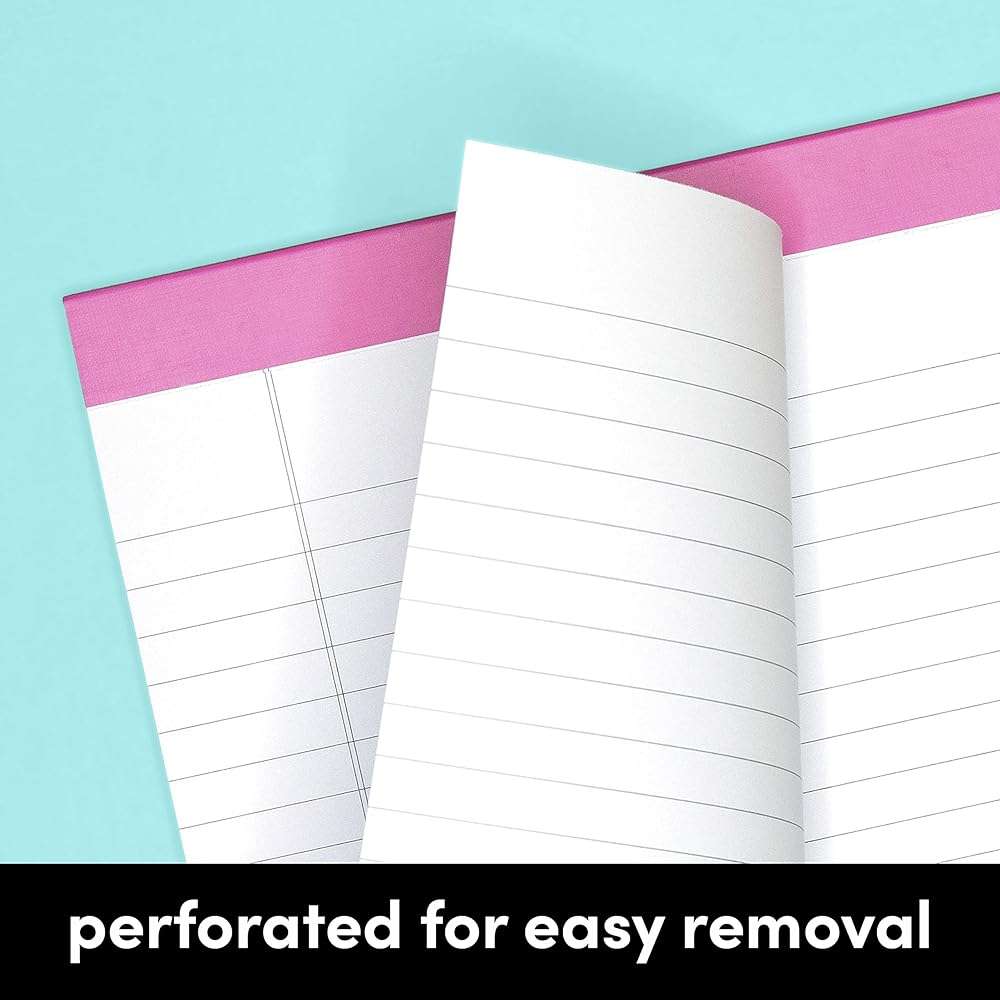 PAPERAGE Lined Legal Pads, (Rainbow), 6 Pack, 50 Sheets Each, Wide/Legal Ruled, Note Pads, Paper, 8.5 inches x 11 inches - Image 4