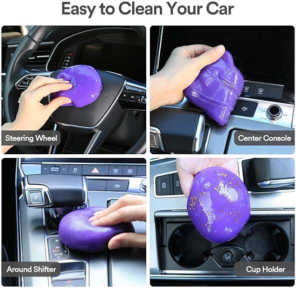 PULIDIKI Car Cleaning Gel Cleaning Putty Car Interior Cleaner Car Detailing Kit Car Cleaning Slime Car Cleaning Supplies Car Accessories Gifts for Men Women Purple - Image 5