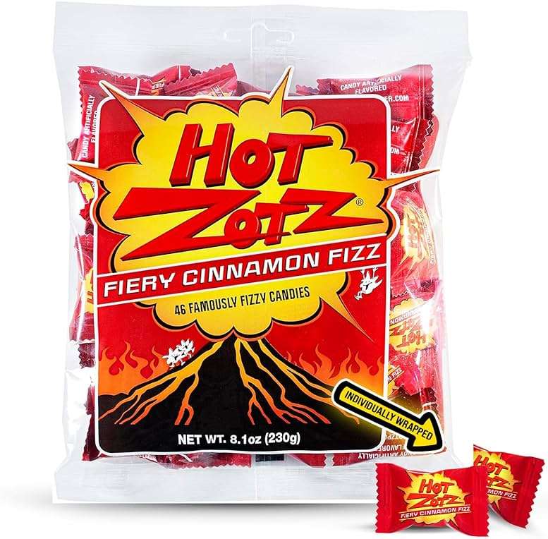 ZOTZ Fizzy Sour Candy Bulk - Retro Italian Hard Candy Individually Wrapped - Classic Nostalgic Fiery Cinnamon Flavor - 46 Pieces Bag for Party Favors, Goodie Bags, Piñata & Candy Buffet - Image 1