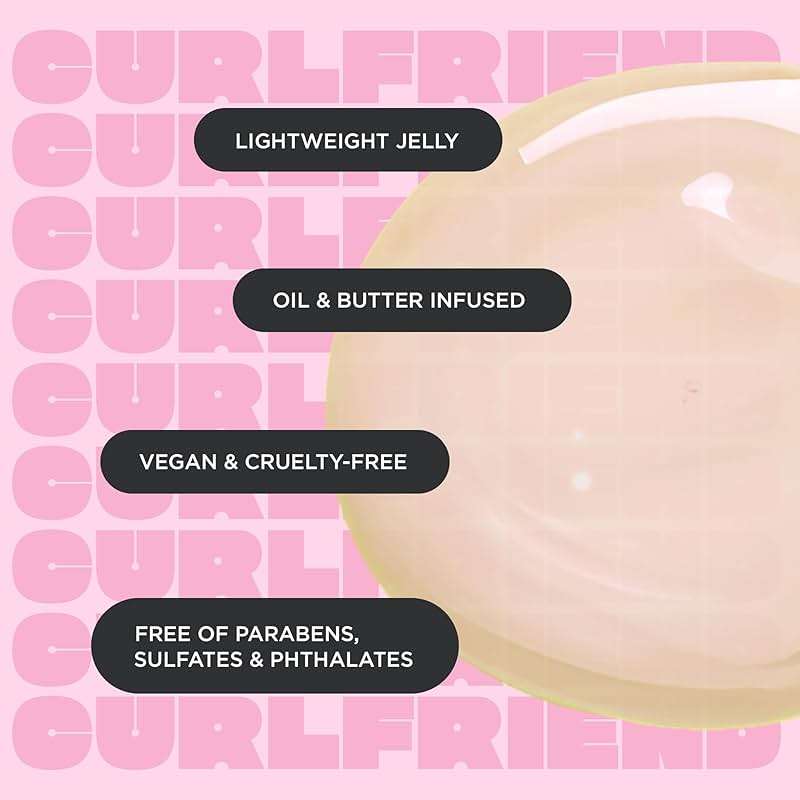 Cake Beauty Curl Jelly, The Curl Crush – Moisturizes & Nourishes Curls - Lightweight for Soft Hold & Shiny Finish - Humidity Blocking For Frizz Control - For Curly Hair- 7 oz / 200g - Image 6