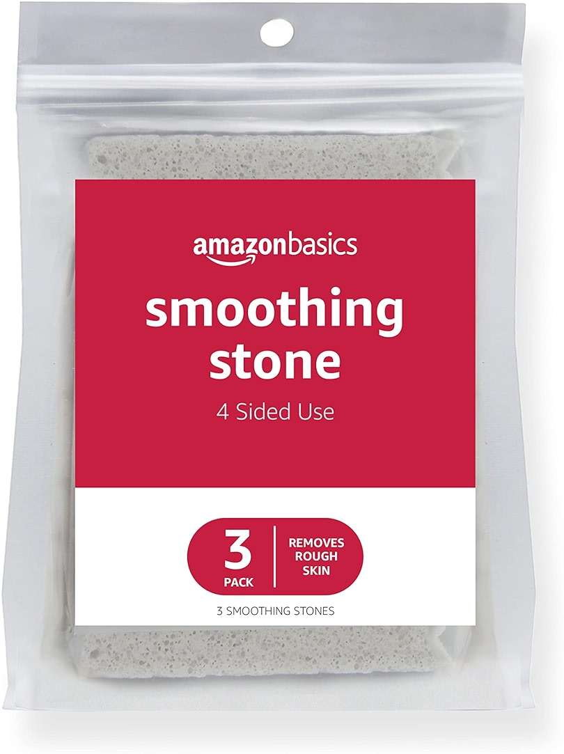 Amazon Basics Dead Skin Remover Smoothing Stone, Foot Exfoliator for Calluses and Cracked Heels, Grey, 3-Pack - Image 1