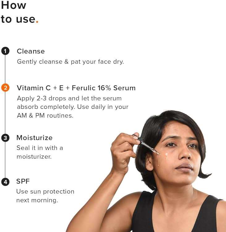 Minimalist Vitamin C+E+Ferulic Acid 16% Face Serum for Brightening & Anti Aging | Reduces Skin Damage & Redness to Brighten Dull Complexion | For All Skin Types | For Women & Men | 0.68 Fl Oz / 20 ml - Image 7