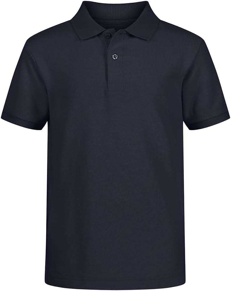 IZOD Boys' School Uniform Short Sleeve Polo Shirt, Button Closure, Comfortable & Soft Pique Fabric - Image 1