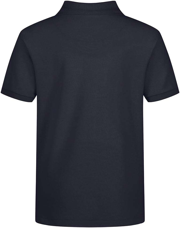 IZOD Boys' School Uniform Short Sleeve Polo Shirt, Button Closure, Comfortable & Soft Pique Fabric - Image 2