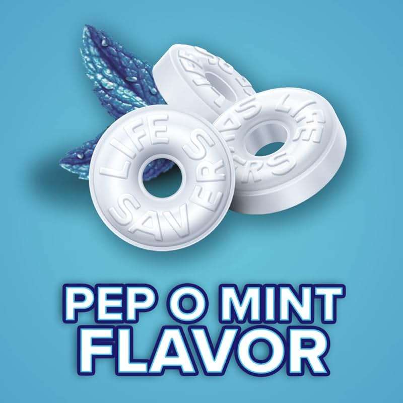 LIFE SAVERS Pep-O-Mint Peppermint Hard Candy Individually Wrapped, Party Size Bulk Hard Candy, 2.8 LB Bag - Image 5