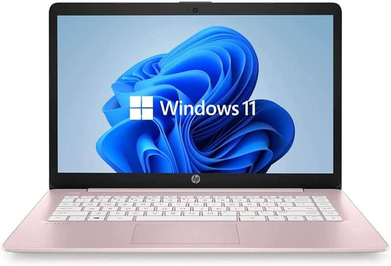 HP 14" HD Laptop, Windows 11, Intel Celeron Dual-Core Processor Up to 2.60GHz, 4GB RAM, 64GB SSD, Webcam, Dale Pink (Renewed) - Image 1