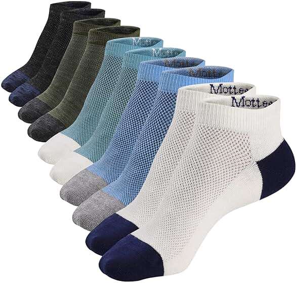 Mottee&Zconia Ankle Low Cut Socks for Men/Women Short Cotton Casual Anti-Skid Moisture Wicking Socks - Image 1