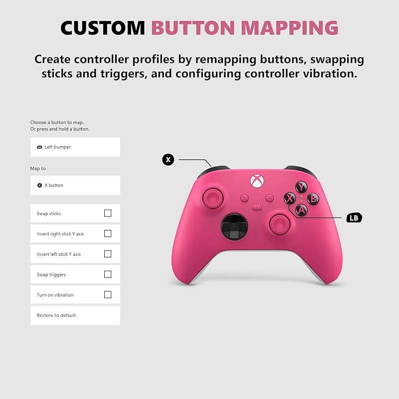 Xbox Core Wireless Gaming Controller – Deep Pink Series X|S, One, Windows PC, Android, and iOS - Image 4