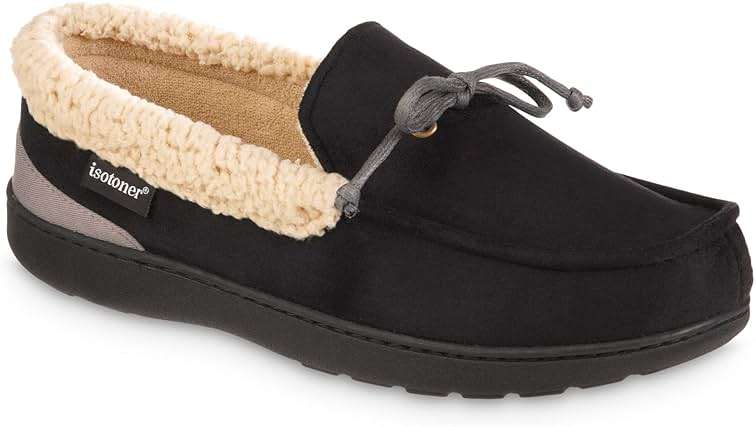 isotoner Men's Indoor/Outdoor Slip-on Vincent Microsuede Moccasin Slippers With Memory Foam Comfort - Image 6