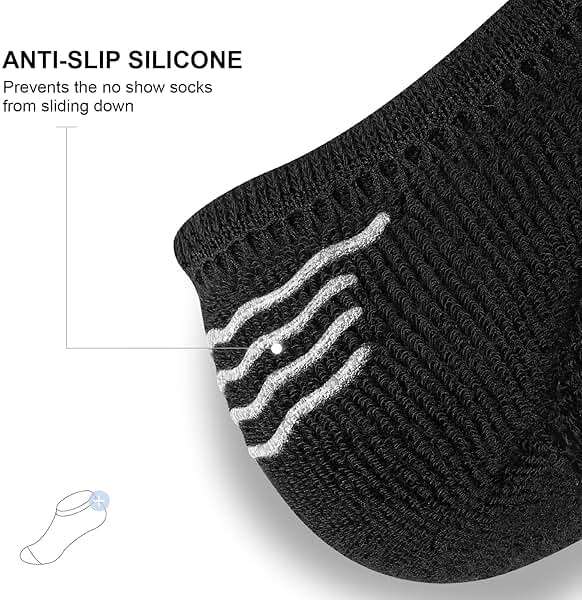 PAPLUS No Show Socks Men 6 Pairs, Non Slip Cushioned Athletic Low Cut Socks with Arch Support - Image 3