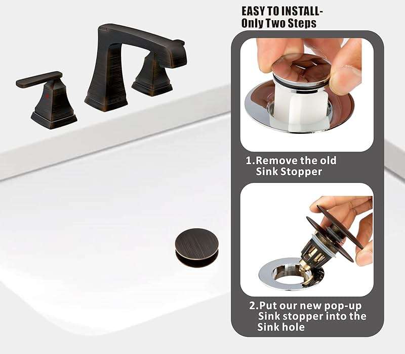 Artiwell Universal Bathroom Sink Drain Stopper, Fits Most Pop-Up Drains for Vessel Sink Lavatory Vanity, Sink Drain Strainer with Detachable Hair Catcher, Tested by Plumber in US (Oil Rubbed Bronze) - Image 3