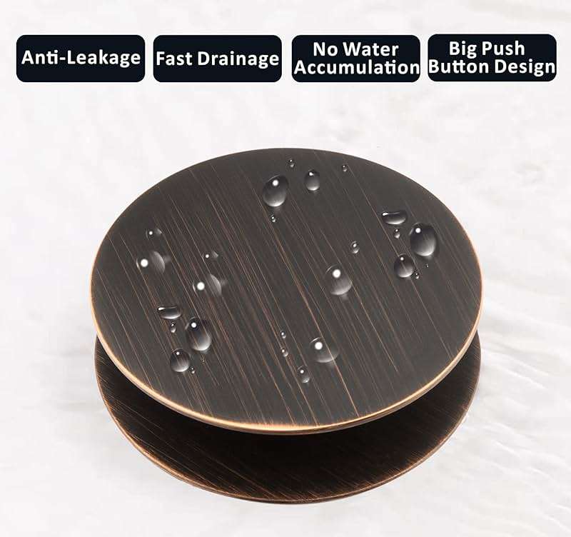 Artiwell Universal Bathroom Sink Drain Stopper, Fits Most Pop-Up Drains for Vessel Sink Lavatory Vanity, Sink Drain Strainer with Detachable Hair Catcher, Tested by Plumber in US (Oil Rubbed Bronze) - Image 5