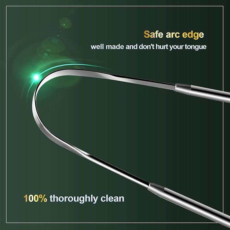 2 Pack Tongue Scraper, 100% Surgical 304 Stainless Steel Tongue Cleaner for Adults And Kids, Professional Tongue Brush for Oral Care, Improve Bad Breath and Fresh Breath - Image 4