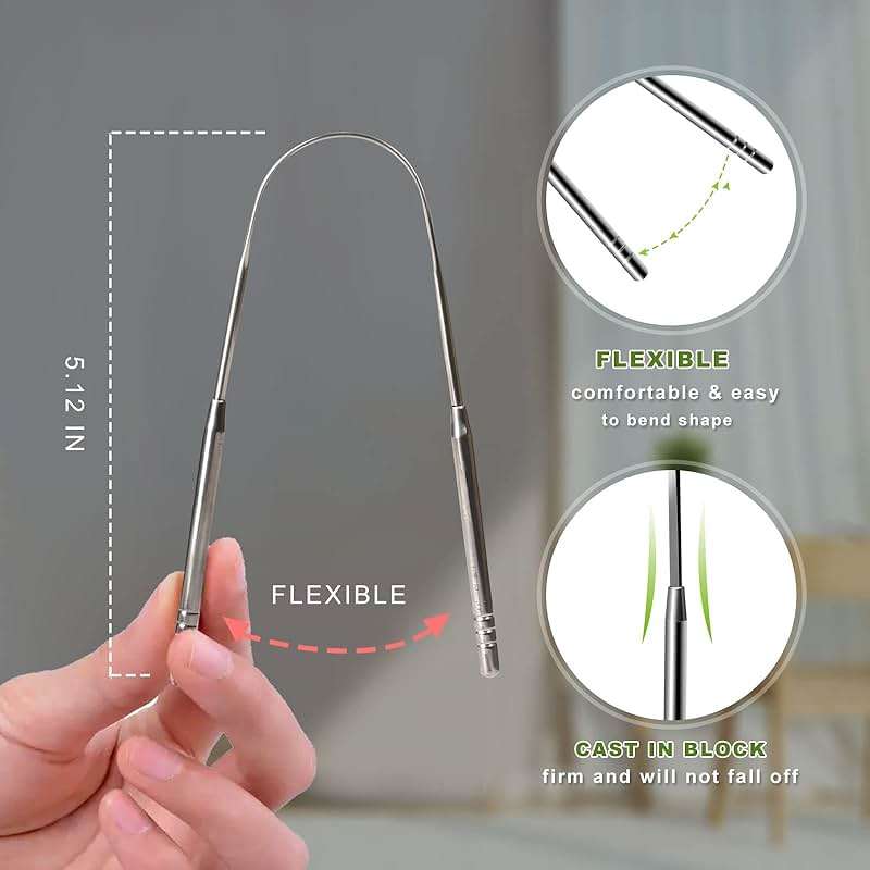 2 Pack Tongue Scraper, 100% Surgical 304 Stainless Steel Tongue Cleaner for Adults And Kids, Professional Tongue Brush for Oral Care, Improve Bad Breath and Fresh Breath - Image 5