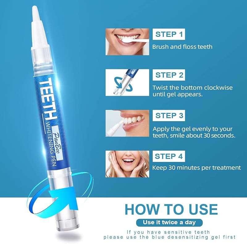 Teeth Whitening Pen 4+1(5 Pack), 70+ Treatments, Use Twice a Day Up to 1-6 Shade Whiter in 1-2 Weeks, 4 Whitening Pens plus 1 Desensitizing Pen, Effective, Painless and Enamel Safe Teeth Whitening Gel - Image 6