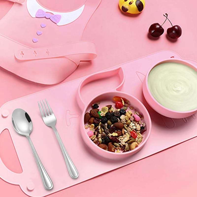 LIANYU 10-Piece Children Silverware Set, Kids Forks and Spoons Silverware Set, Stainless Steel Toddler Utensils Flatware, Child Cutlery for Home Preschools, Dishwasher Safe - Image 7