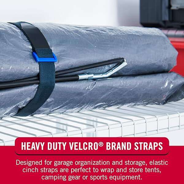 VELCRO Brand All-Purpose Elastic Straps | Strong & Reusable | Perfect for Fastening Wires & Organizing Cords | Black, 30in x 1in | 2 Count - Image 6