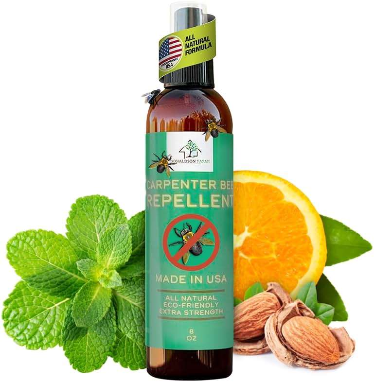 Donaldson Farms Carpenter Bee Repellent Spray – Nature-Derived, Eco-Friendly Protection for Decks, Fences & Outdoor Wood & Furniture from Bees with Citrus, Peppermint & Almond Oils, Made in USA – 8 oz - Image 1