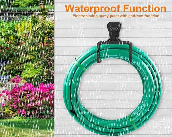 PeoMev Metal Garden Hose Holder - Heavy Duty Hose Hanger Wall Mounted Water Hose Holder for Outside Yard, Sturdy Hose Reel Hose Hooks for Water Hose, Extension Cords - Image 4