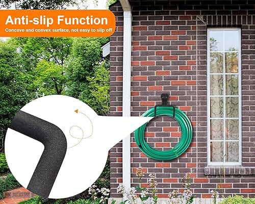 PeoMev Metal Garden Hose Holder - Heavy Duty Hose Hanger Wall Mounted Water Hose Holder for Outside Yard, Sturdy Hose Reel Hose Hooks for Water Hose, Extension Cords - Image 7