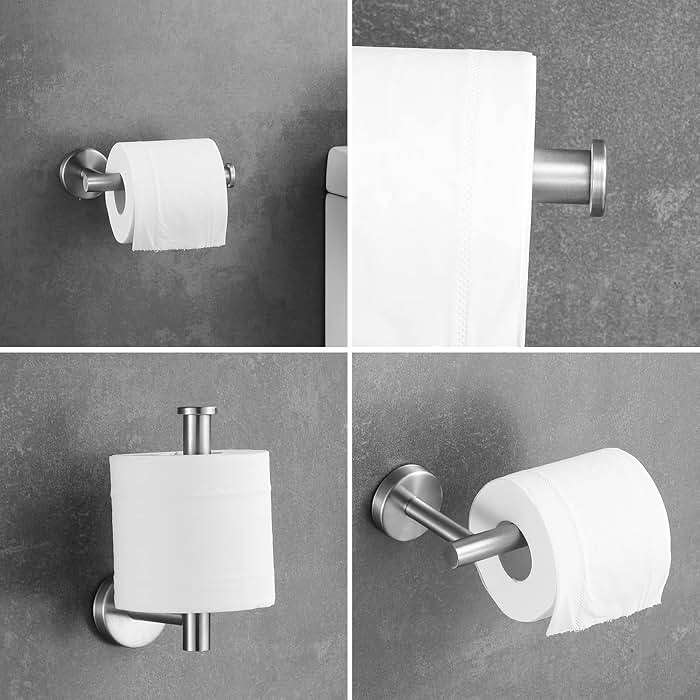 Hinmood Bathroom Hardware Set 10 Pieces, Stainless Steel Towel Bar Set Includes 16 inch Towel Bar, Towel Hook, Towel Ring Toilet Paper Holder - Image 7