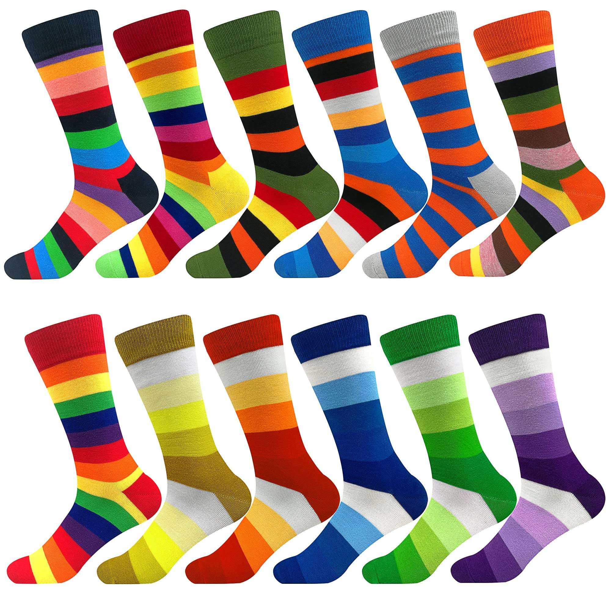 Men's Dress Socks Argyle Black Dress Fun Funny Colorful Novelty Crazy Patterned Sock Cotton Calf Bulk Packs Size 8-12 - Image 1