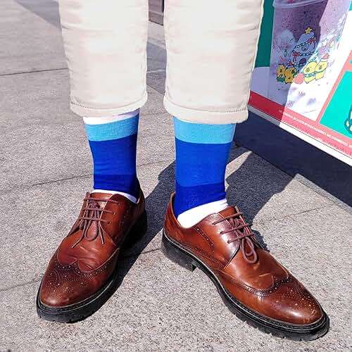 Men's Dress Socks Argyle Black Dress Fun Funny Colorful Novelty Crazy Patterned Sock Cotton Calf Bulk Packs Size 8-12 - Image 4