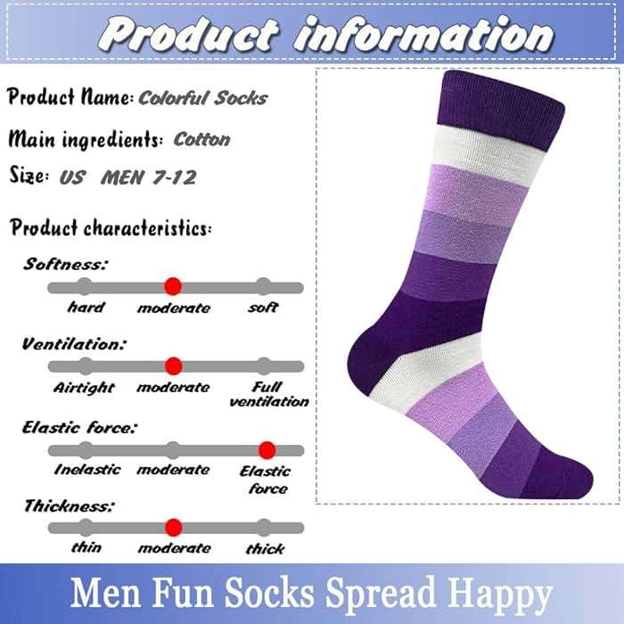 Men's Dress Socks Argyle Black Dress Fun Funny Colorful Novelty Crazy Patterned Sock Cotton Calf Bulk Packs Size 8-12 - Image 6