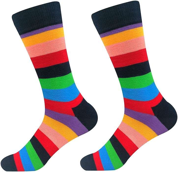 Men's Dress Socks Argyle Black Dress Fun Funny Colorful Novelty Crazy Patterned Sock Cotton Calf Bulk Packs Size 8-12 - Image 10