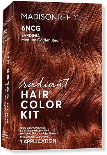 Madison Reed Radiant Hair Color Kit - 6NCG Medium Golden Red with Copper Tones (Sardinia Red), Permanent Hair Dye, Superior Gray Coverage & Dimensional Color | PPD-Free & Ammonia-Free, 1 Pack - Image 1