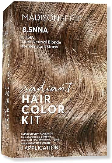 Madison Reed Radiant Hair Color Kit - 8.5NNA Dark Neutral Blonde (Lusia Blonde), Permanent Hair Dye for Resistant Grays, 100% Gray Coverage | PPD-Free & Ammonia-Free, 1 Pack - Image 1