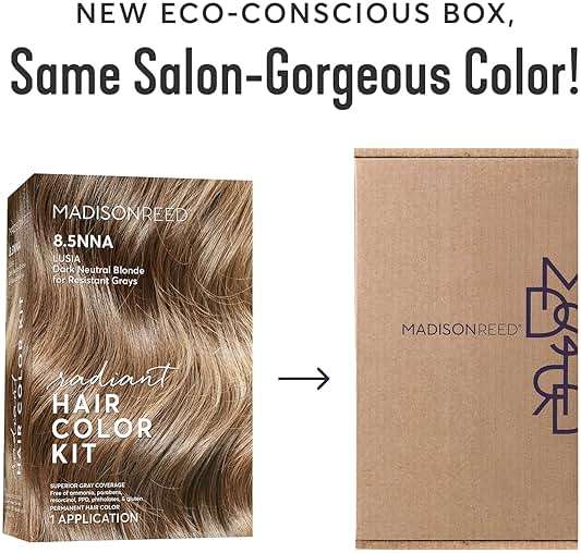 Madison Reed Radiant Hair Color Kit - 8.5NNA Dark Neutral Blonde (Lusia Blonde), Permanent Hair Dye for Resistant Grays, 100% Gray Coverage | PPD-Free & Ammonia-Free, 1 Pack - Image 2