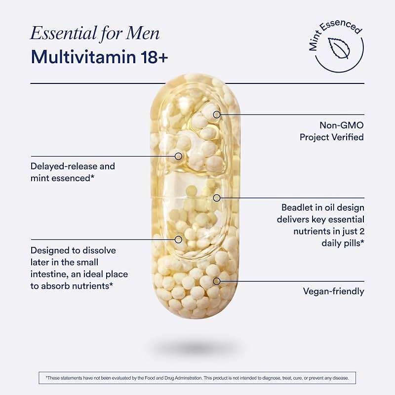 Ritual Men’s 18+ Daily Multivitamin - Key Essential Vitamins and Minerals to Support Energy, Muscle, Heart, Brain Health* - Including Zinc, D3, B12, A, K2 - Vegan - Mint - 60 Capsules - 30 Servings - Image 5