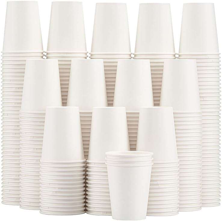 Lamosi 300 Pack Paper Cups 8 oz, Disposable Coffee Cups, Paper Coffee Cups 8 oz, White Hot/Cold Beverage Drinking Cup for Water Juice or Tea, Office Party Home Travel - Image 1