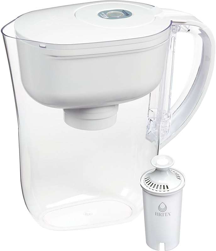 Brita Metro Small 6-Cup Water Filter Pitcher, WQA NSF/ANSI Certified, Mini-Fridge Friendly, Removes Chlorine Taste & Odor, Reduces Zinc, Copper & Mercury, 1 Standard Filter, Lasts 2 Months, White - Image 1